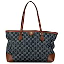 Gucci Blaue Medium GG Denim Ophidia Einkaufstasche