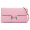 Hermès Pink Epsom Constance To Go Geldbörse