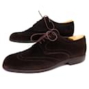 JM WESTON 613 9.5E 43.5 SUEDE OXFORD SHOES + SHOE TREES BAG - JM Weston