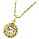 Chanel Gold Plated Rhinestone Circle Necklace for Women