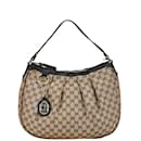 Borsa a mano in tela Gucci GG 232955 in beige e nero