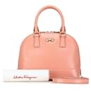 Salvatore Ferragamo Gancini Handbag in Salmon Pink Leather