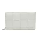 Bottega Veneta Intrecciato Cassette Zip Around Wallet - White