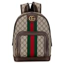 Gucci GG Supreme Ophidia Backpack - Beige PVC Leather for Women