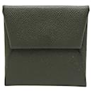 Hermes Bastia Khaki Epsom Leather Coin Purse - Hermès