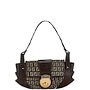 Fendi Zucchino Handbag - Beige and Brown Canvas Leather