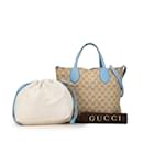 Gucci GG Canvas Reversible Tote Bag - Beige & Light Blue