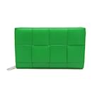 Bottega Veneta Intrecciato Cassette Zip Around Wallet in Green