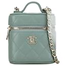 Bolsa de ombro Chanel Matelassé Coco Mark em couro caviar verde