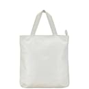 Chanel Coco Mark White Leather Handbag Tote Bag for Women