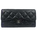 Chanel Caviar Skin Matelasse Timeless Classic Flap Long Wallet