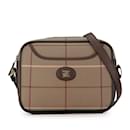 Borsa a spalla a quadri Burberry in marrone khaki