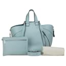 Loewe Anagram Hammock Medium Shoulder Bag in Light Blue Leather