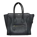 Celine Luggage Micro Shopper 167793 Women's Leather Handbag in Navy - Céline