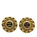 Chanel Coco Mark Chain Earrings in Black and Gold