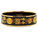 Hermes Enamel GM Charm Bracelet in Black and Gold - Hermès