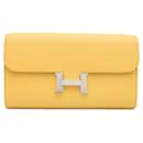 Hermes Long Wallet Constance To Go in Sun Evercolor Leather - Hermès