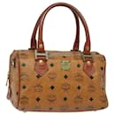 MCM Vicetos Logogram Mini Boston Bag en cuir PVC marron Auth ki4546