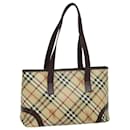 Sac fourre-tout Burberry Nova Check en cuir PVC beige Auth mr261