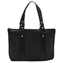 Borsa tote in tela Zucca FENDI marrone nero Auth 78278 - Fendi