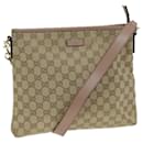 GUCCI GG Canvas Shoulder Bag Beige Pink 388924 Auth mr294 - Gucci