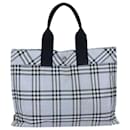 Sac à main en nylon Burberry Nova Check Blue Label bleu clair Auth bs15355