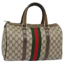 GUCCI GG Supreme Web Sherry Line Boston Bag PVC Beige Red 40 02 007 Auth 79749 - Gucci