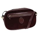 CARTIER Must Line Bolsa de Ombro em Camurça Vermelho Vinho Auth mr303 - Cartier