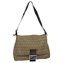 FENDI Zucchino Canvas Mamma Baguette Shoulder Bag Brown Auth 79849 - Fendi