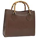 Gucci Bamboo Tote Bag aus Leder Braun 002 1186 0260 Auth 78252