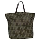 Sac fourre-tout en toile Zucca FENDI noir marron Auth yk13205 - Fendi