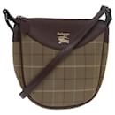 Borsa a spalla Burberrys Nova Check in tela marrone Auth bs15361 - Autre Marque