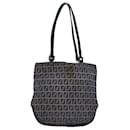 FENDI Zucchino Canvas Hand Bag Navy Auth 78277 - Fendi