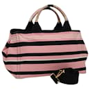 PRADA Canapa MM Bolsa de Mão em Lona 2way Rosa Marinho Auth 78269 - Prada