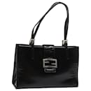 FENDI Handtasche Emaille Schwarz Auth 79573 - Fendi