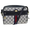 Borsa a spalla GUCCI GG Supreme Sherry Line PVC Blu Navy Rosso 010 378 Auth 79476 - Gucci