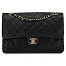 Bolsa de ombro Chanel Matelassé Coco Mark em couro camurça preto