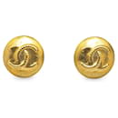 Chanel Coco Mark Gold Plated Clip Earrings for Women