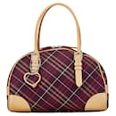 Bolso Burberry Nova Check - Lona púrpura beige y cuero