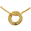 Chanel Coco Mark Chain Circle Pendant Necklace in Gold Plated Finish