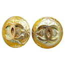 Boucles d'oreilles pendantes en plaqué or Chanel Coco Mark pour femmes