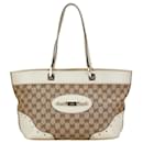 Gucci GG Canvas Handbag Tote Bag - Beige & White