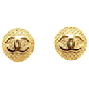 Chanel Coco Mark Gold Plated Clip Earrings for Women