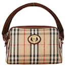 Borsa Burberry Nova Check Shadow Horse in tela e suede marrone