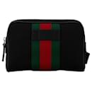 Gucci Black Canvas Leather Waist Bag