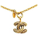 Collier en or plaqué Chanel Matelassé Coco Mark pour femmes