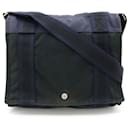 Hermes Foult Bassus PM Shoulder Bag - Bicolor Canvas in Navy Blue and Black - Hermès