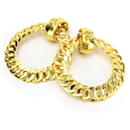 Chanel Gold Plated Clip Earrings with Coco Mark