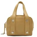 Chanel Coco Mark Beige Leather Boston Handbag