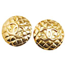 Boucles d'oreilles clips en plaqué or Chanel Coco Mark pour femmes